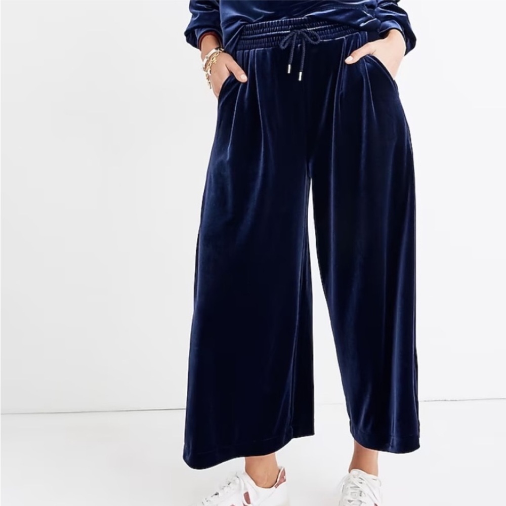 Madewell Wide-Leg Velvet Elastic Waist Pants